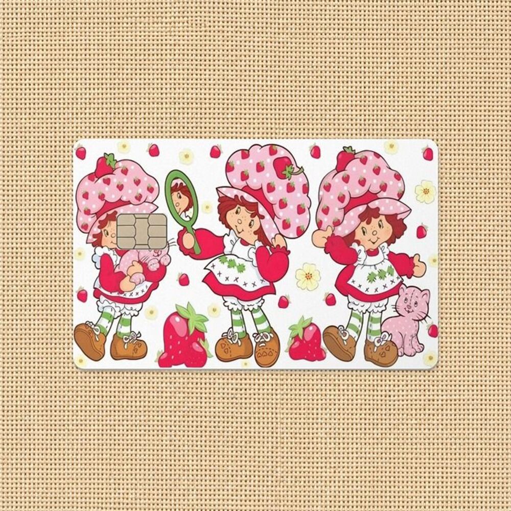 Strawberry Shortcake Girl Credit Card Skin Waterproof Card Sticker